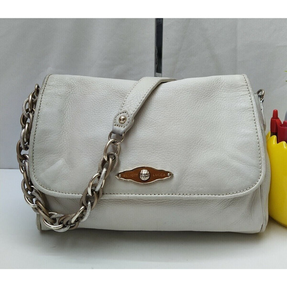 Elliot Lucca Off-White Leather Chain Strap Small Shoulder Bag - Picture 1 of 14